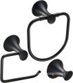 Beelee Matt Black 3-Piece Bathroom Hardware Set