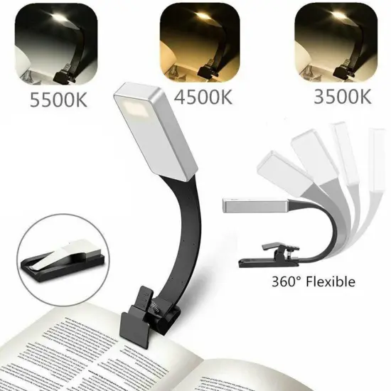 USB Rechargeable Book Reading Clip Light: Eye-Protective Mini Portable Student Lamp with Flexible LED Night Light