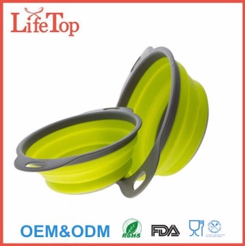 Professional Cooking Tools 2pcs Silicone Collapsible Colander Set