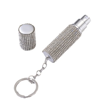Sparkling Diamond-Encrusted Crystal Girls' Perfume Bottle Keychain: A Glamorous Portable Accessory