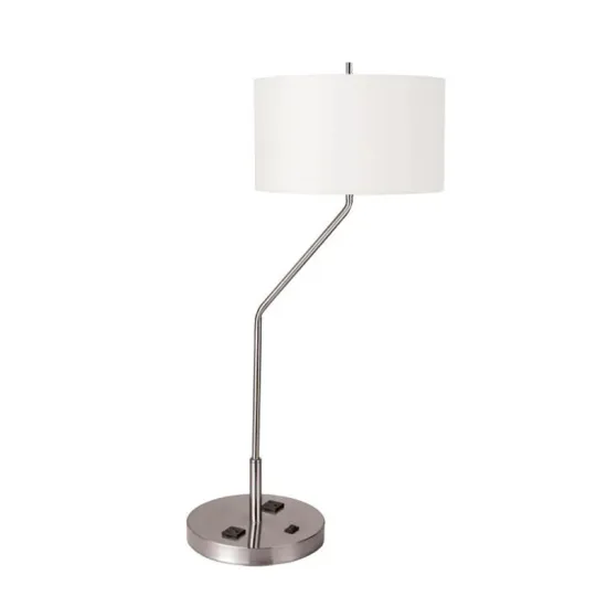 Fairfield Inn Suites Nickel Bent Arm Desk Lamp with Outlet and USB