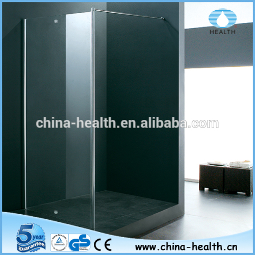 Walk in shower room with aluminum supported bar