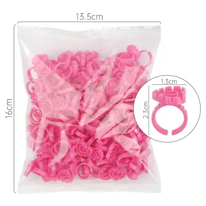 Wholesale Eyelash Glue Rings - 100pcs/pack Disposable Eyelash Extension Glue Holders
