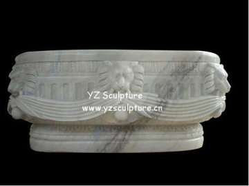 Carved Bathtub Stone with Lion Head(SNK110)