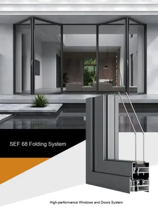 aluminum alloy material 68 Broken bridge folding door