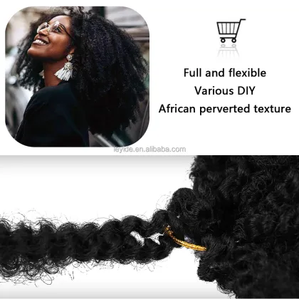 AliLeader Marley Hair Afro Kinky Curly Crochet Hair 8 Inch Marley Twist Ombre Synthetic Marley Braids Hair Extensions For Women