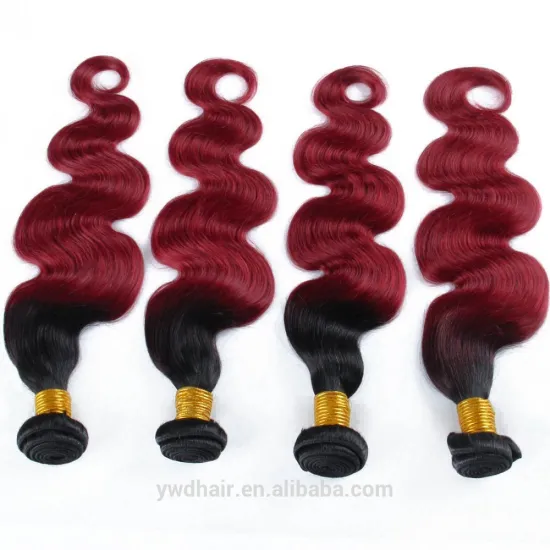 7A Ombre Color Malaysia Body Wave 3 /4 Bundles unprocessed Malaysia virgin hair Ombre Peruvian hair T1B/Burg Human Hair Weave