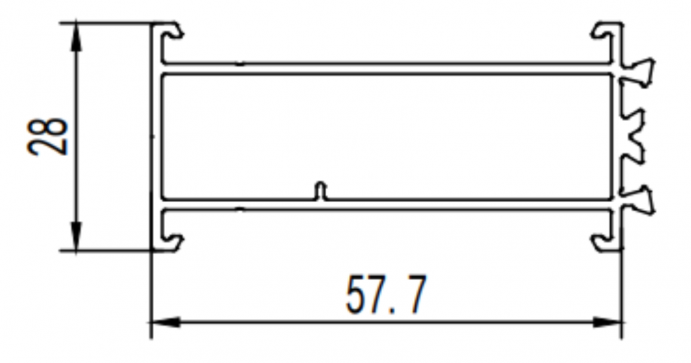 Moho de extrusión de aluminio hueco para puerta de descanso térmico