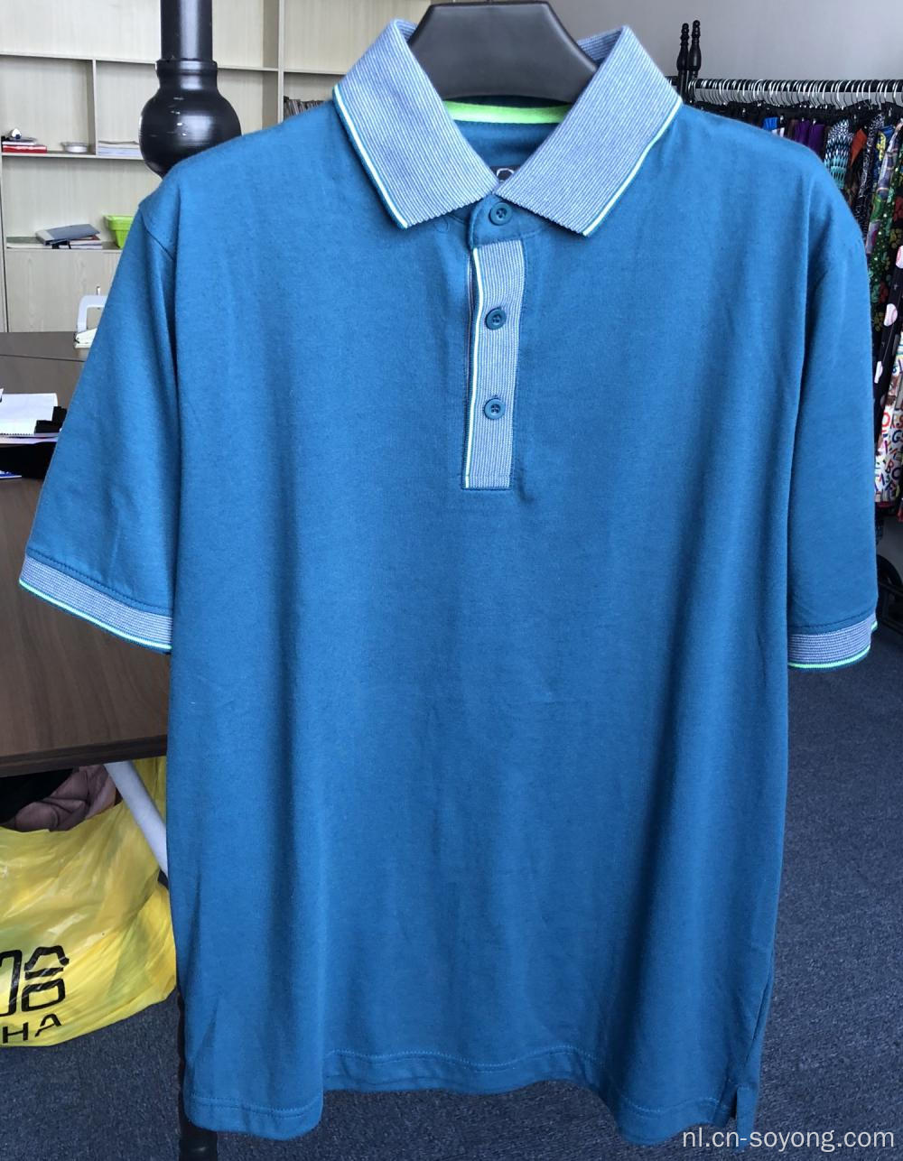 Opstaande poloshirts heren polyester / katoen, effen piquékraag