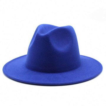 Wholesale High Quality Wide Brim Solid Colors Blank Woolen Panama Fedora Hats for Women - Winter Warm Vintage Jazz Hats