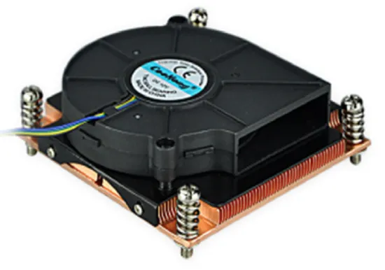 Square pure copper skiving fin heatsink with fan