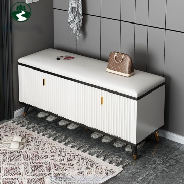 Shoe cabinet household door light luxury shoe cabinet with seat stool shoe stool shoe rack