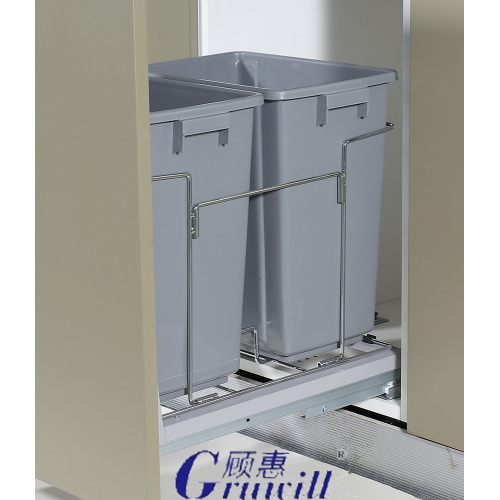 Kitchen cabinet pull-out sorting plastic trash can