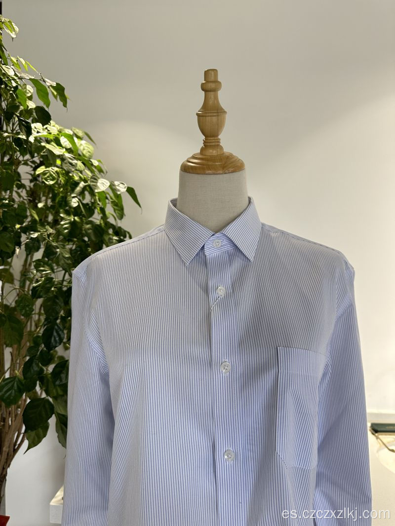 Camisa azul 100% algodón para hombres