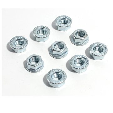 Blue white zinc Flange Nut1"