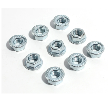 Blue white zinc Flange Nut1