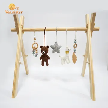Natural Safety Educational Activity Wooden Baby Gym
