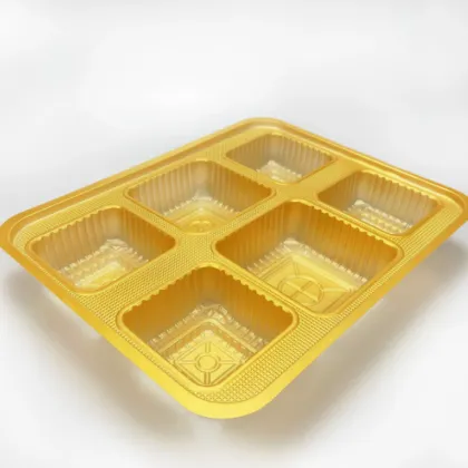 Golden PP Food Tray for Cakes/Cookies/Chocolate