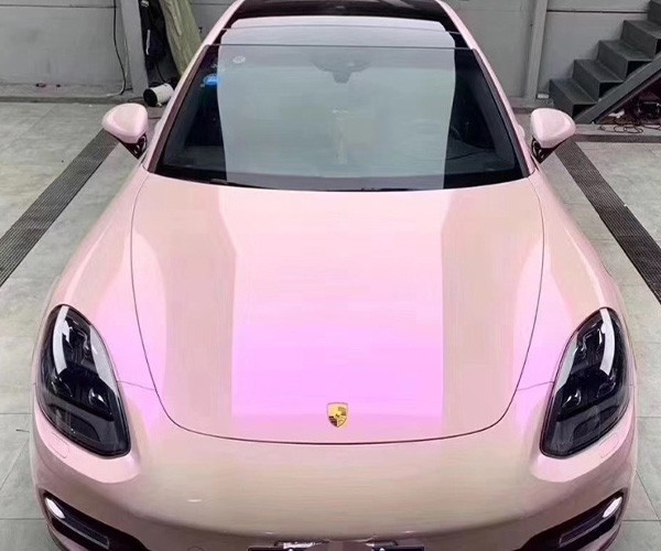 الحرباء الوردي سيارة التفاف الفينيل
