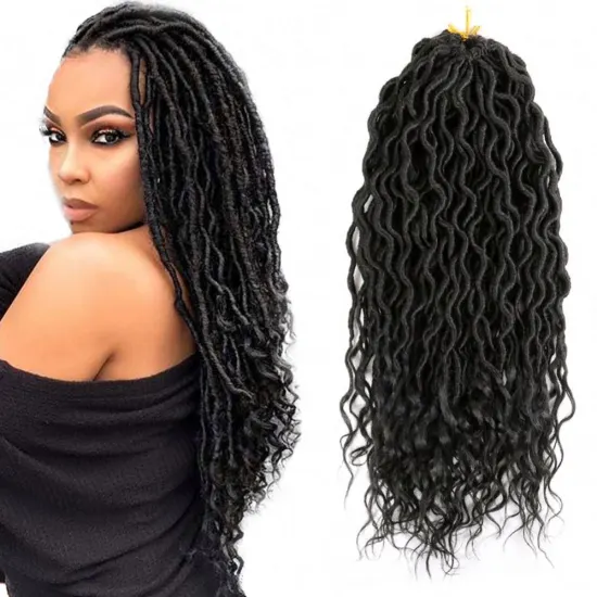 Hot Selling Goddess Nu Locs Crochet Hair Synthetic Soft Faux Loc Ombre Braiding Hair Extension Natural Look Hair