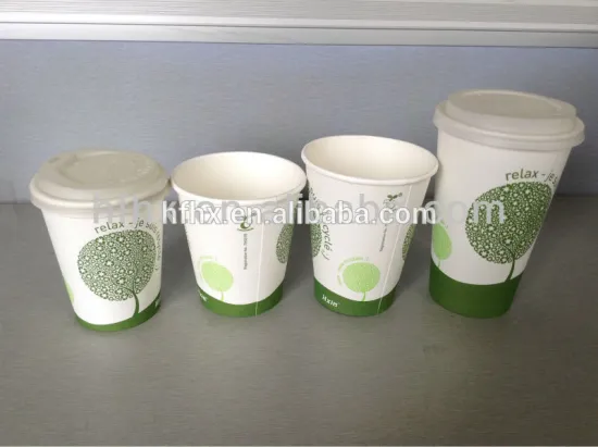 HXIN Compostable PLA Coated Paper Cup Coffe Paper Cup With Lid
