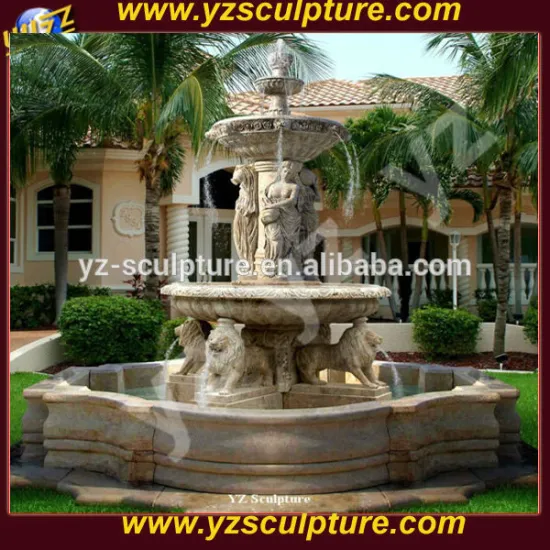 garden decoration natural stone large water fountain statue