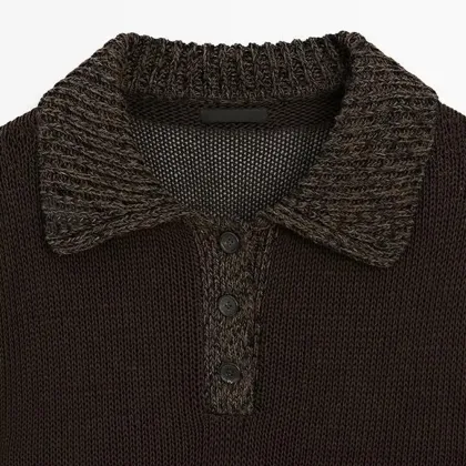 Women's knitted short sleeved polo shirt