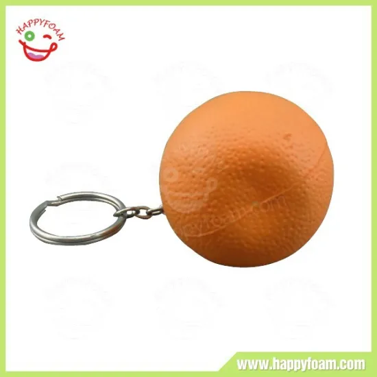 Pu Foam Orange Keychain Stress Balls Fruit Promotional Gift