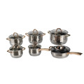 Gold handle cookware cooking pot set