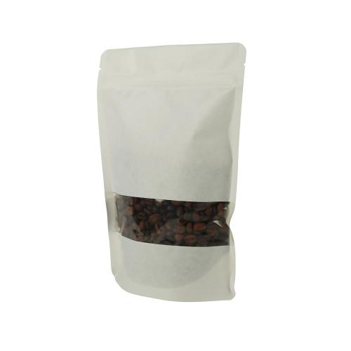 Reclosable ok compost kraft paper / PLA coffee bag with window