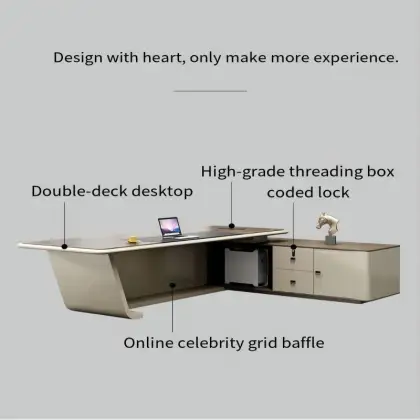 Modern Wood Office Desk with Drawer - Customizable Home Office Computer Desk