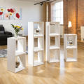 White finish open back vertical type wood bookcases