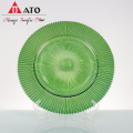 Assiette de chargeur d&#39;assiette en verre vert de style arabe