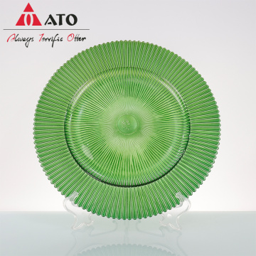 Araber -Stil Green Glass Teller Ladeplatte