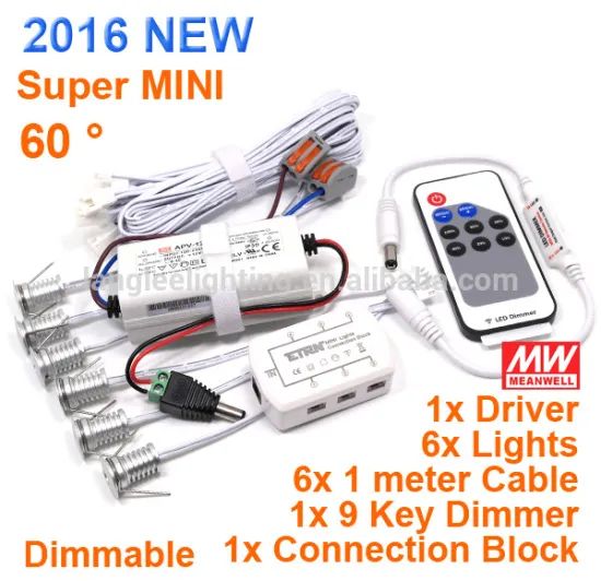 Kits of 9-28VDC Cabinet LED Mini Spot Light Cupboard Lamp Down Light Remote Control LED Lighting Kits