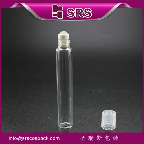 SRS wholesale product glass roll on 10ml cosmetic bottle sample and empty perfume oil bottle