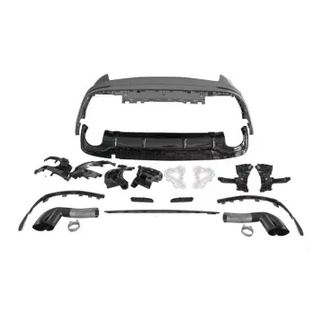 2018-2022 Audi Q8 Upgrade to RSQ8 Rear Bumper, Rear Diffuser with Exhaust Pipe