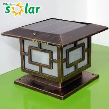 Popular led solar pillar lights outdoor solar landscape lighting