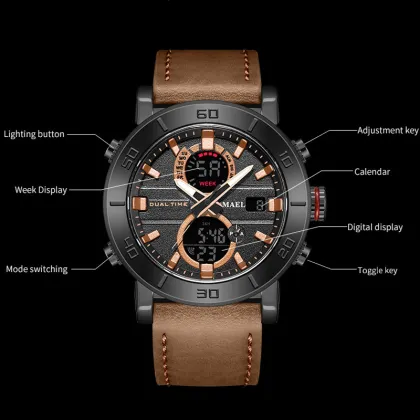 SMAEL Fashion Sport Men Quartz Digital Watch Casual