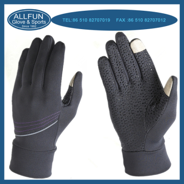 2015 new design warm polar fleece touch screen glove with silcone palm