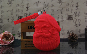Custom high quality fashionable Christmas silicone coin purse for child