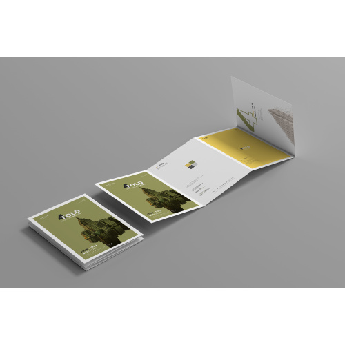 Folheto Quad Fold Premium para promoção de negócios
