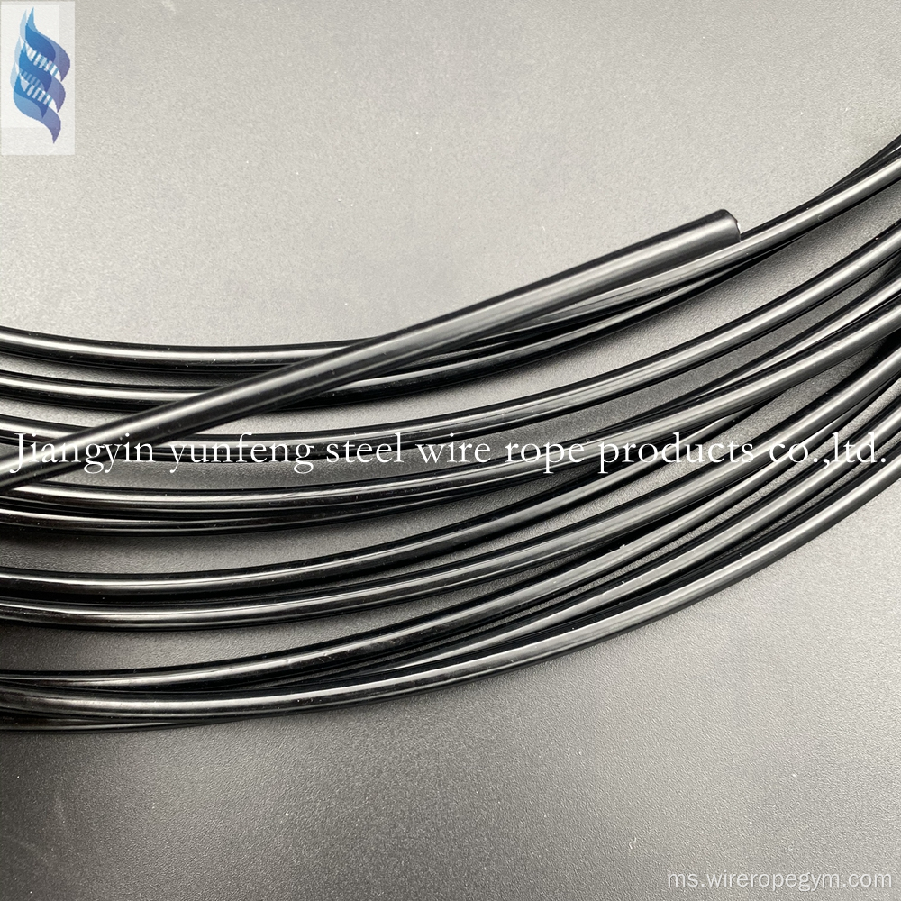 Kabel fleksibel nilon hitam bersalut 4-6mm
