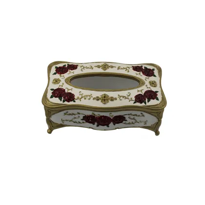 white wood tissue box cover