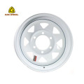 trailer wheel 5-114.3 8spoke steel rims white