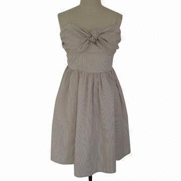 Woven dress, made of cotton fabric, customized colors and sizes are accepted