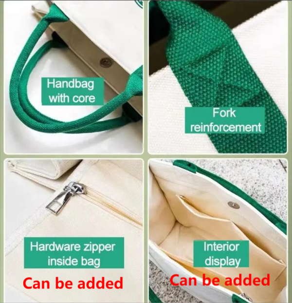 ถุงช้อปปิ้งผ้าใบที่นำกลับมาใช้ใหม่ได้ Custom Reusable Canvas Shopping Bag