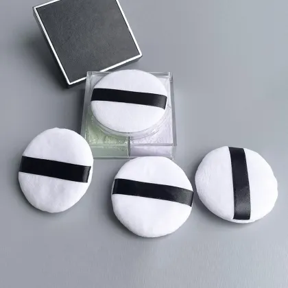 Pinkz Velour Cosmetics Loose Powder Puff Custom Round Blender Beauty Setting Powder Puff Replacement