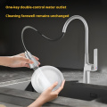 Modern brass brushed pull down kitchen faucet