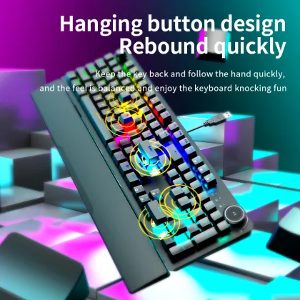 Mechanical Wired Keyboard GK515 New RGB Backlight 104 Key Game Keyboard